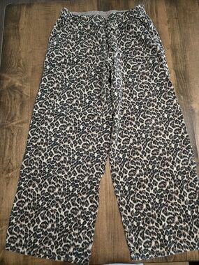 Aerie Beige and Brown Leopard-Print Pajama Pants With Pockets